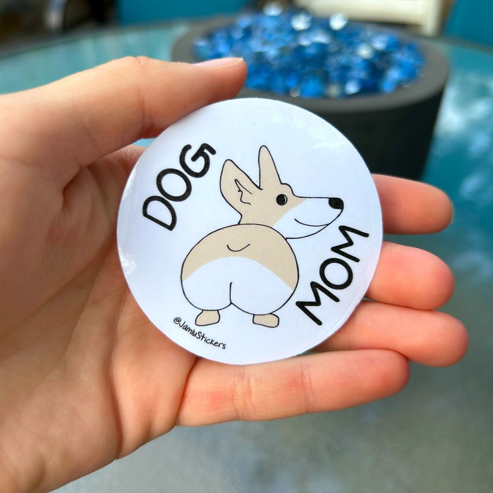“Dog Mom” Corgi Butt Sticker